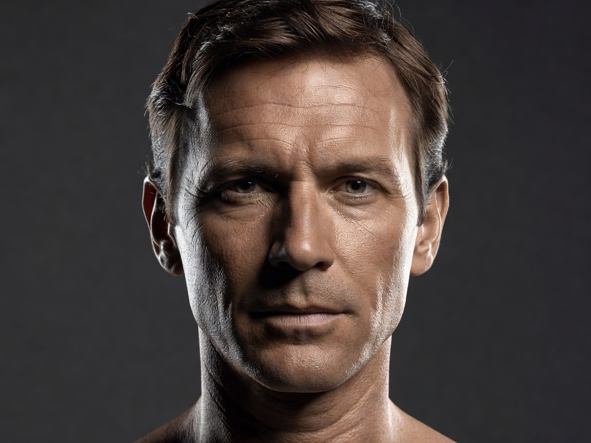 Authentic studio lighting portrait photography illustrating real facial depth and edge sharpness